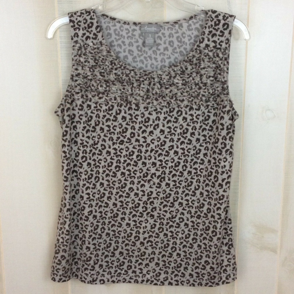 Chico's Travelers Sz. 1 Animal Print Top - M